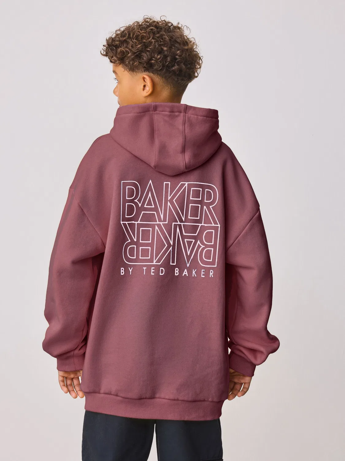 Худи оверсайз с графическим принтом Baker by Ted Baker, Бургунди — фото 3