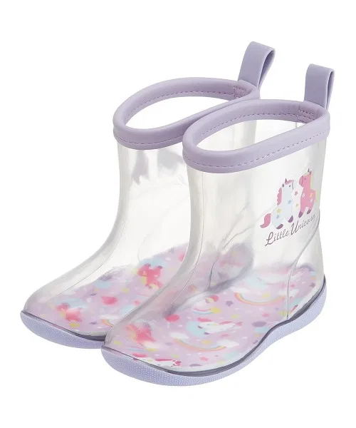 Детские дождевые сапоги с прозрачным верхом 14 см RIBTCL Skater, Purple