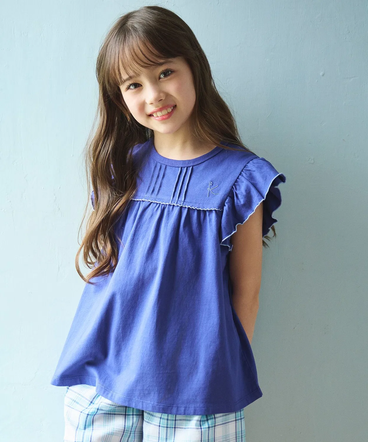 Детская туника с воланами и защитой от солнца Kumikyoku KIDS, Blue — фото 4