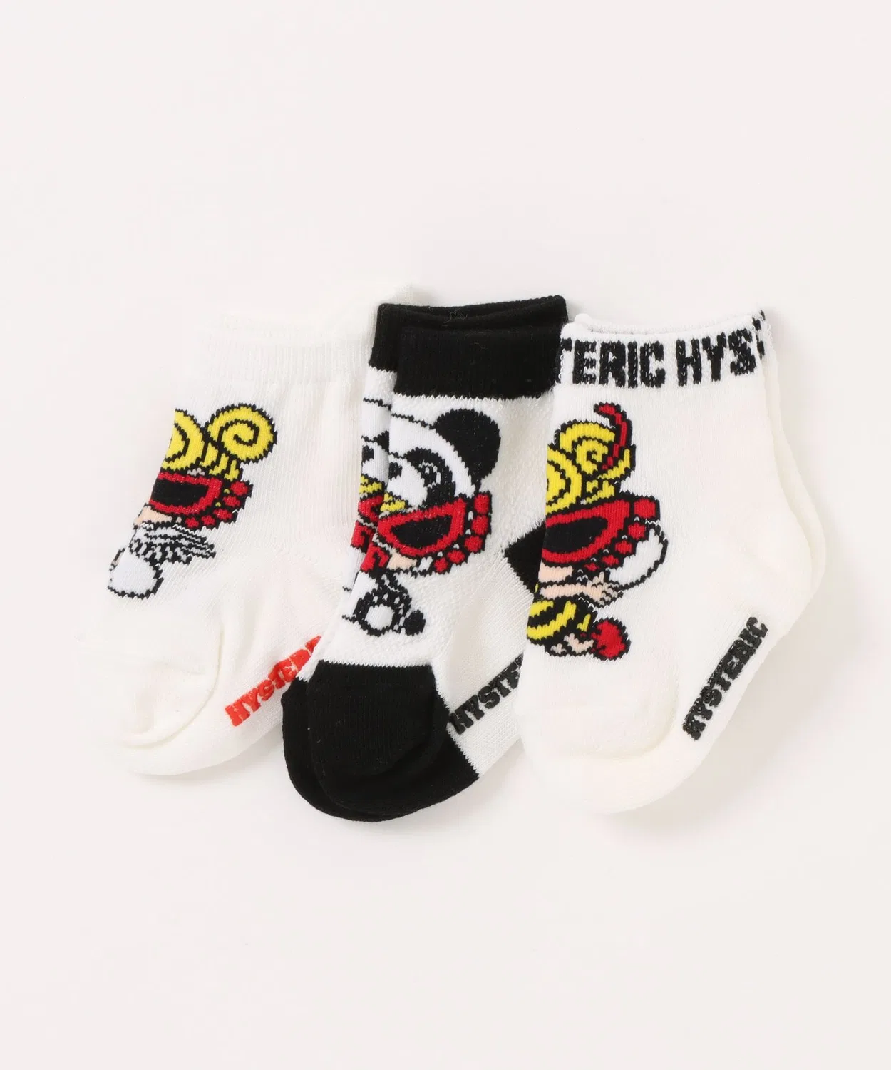 Детские носки-комплект из 3 пар с принтом MINI ALLSTAR HYSTERIC MINI, Белый