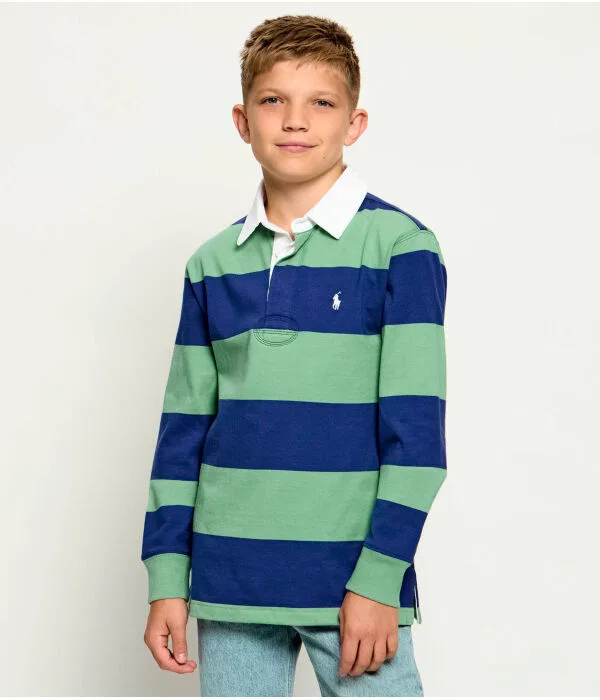 Детская футболка-поло с длинным рукавом Rugby Polo Ralph Lauren, Menta