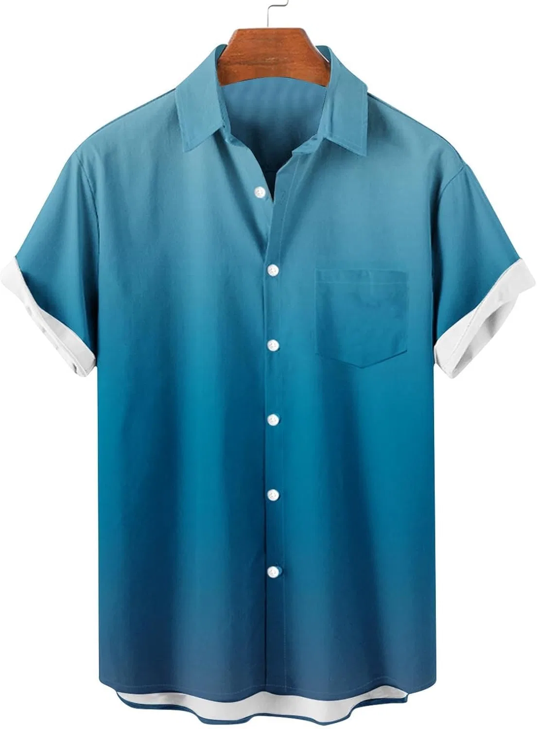 Мужская свободная рубашка с градиентом Generic, Navy — фото 2