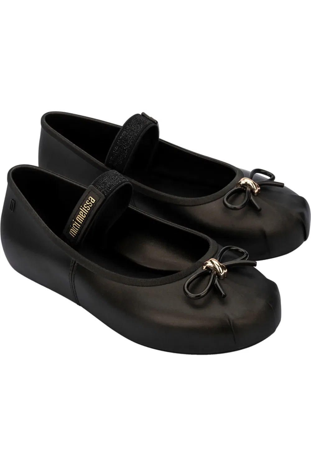 Детские туфли балетки с бантом Sophie Mini Melissa, Metallic Black