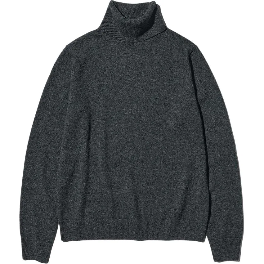 Женский кашемировый свитер с воротником-стойкой Dark Gray UNIQLO, Темно-серый