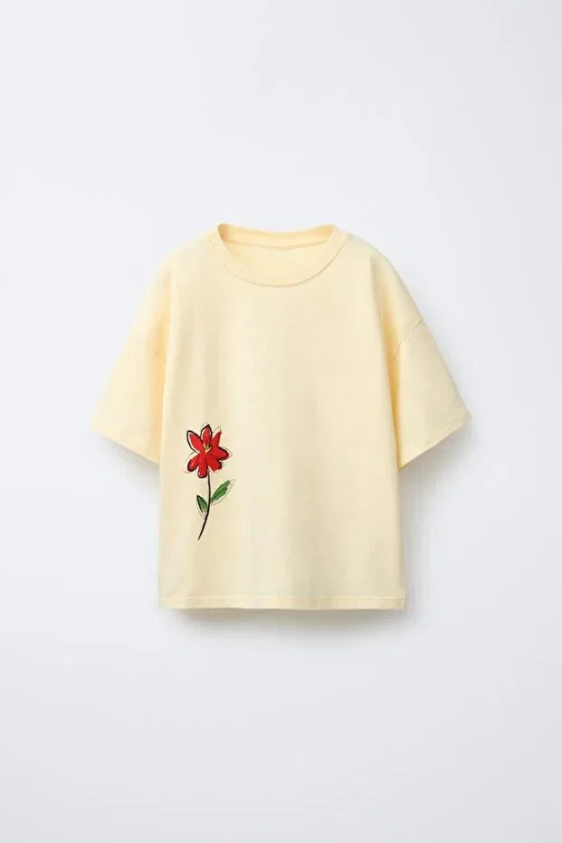 Детская футболка для девочек с принтом Floral Printed The Champ Clothing, Yellow