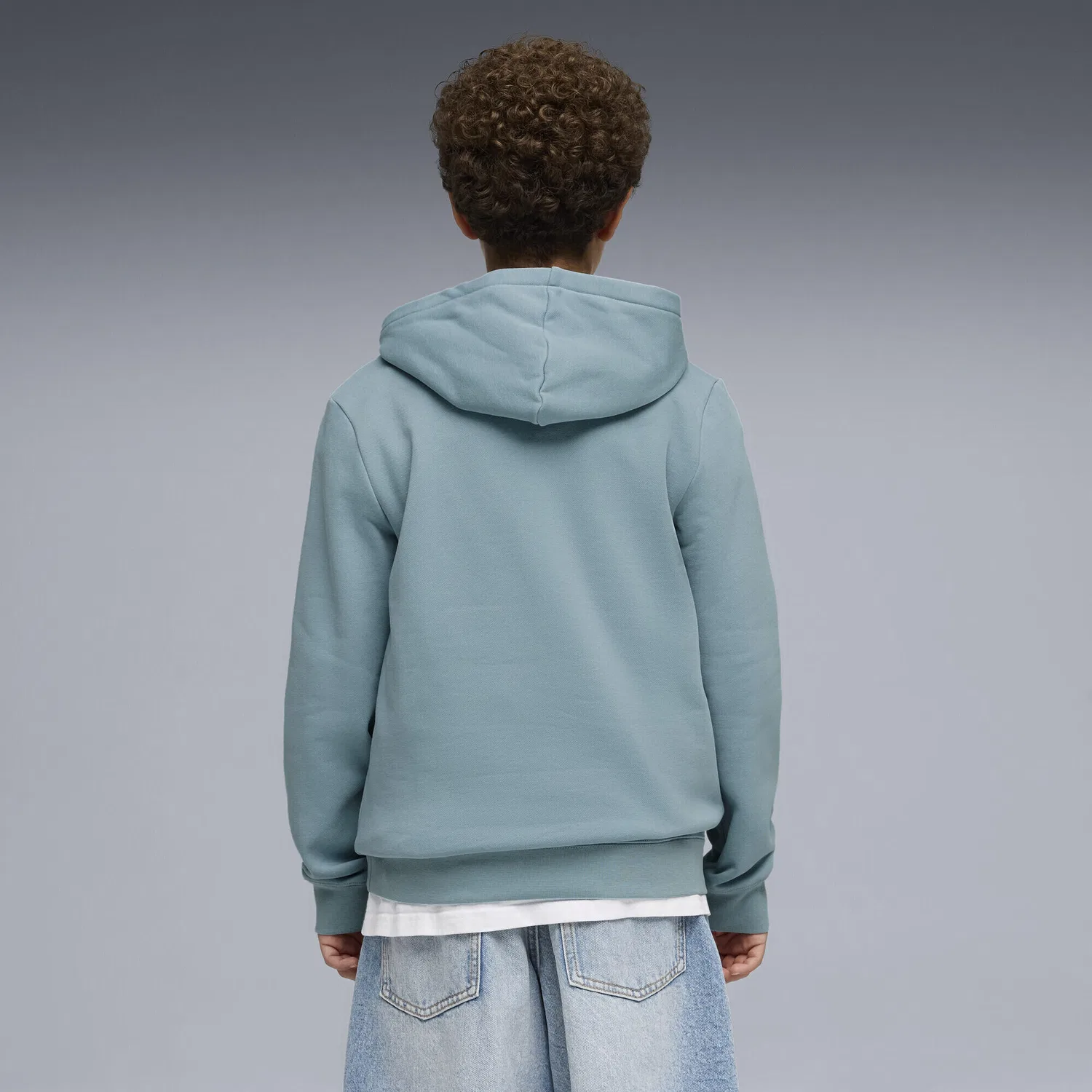 Детское худи с капюшоном и принтом Essentials No.1 Logo Fleece Hoodie Jungen Puma, Blau Weiss Blau — фото 3