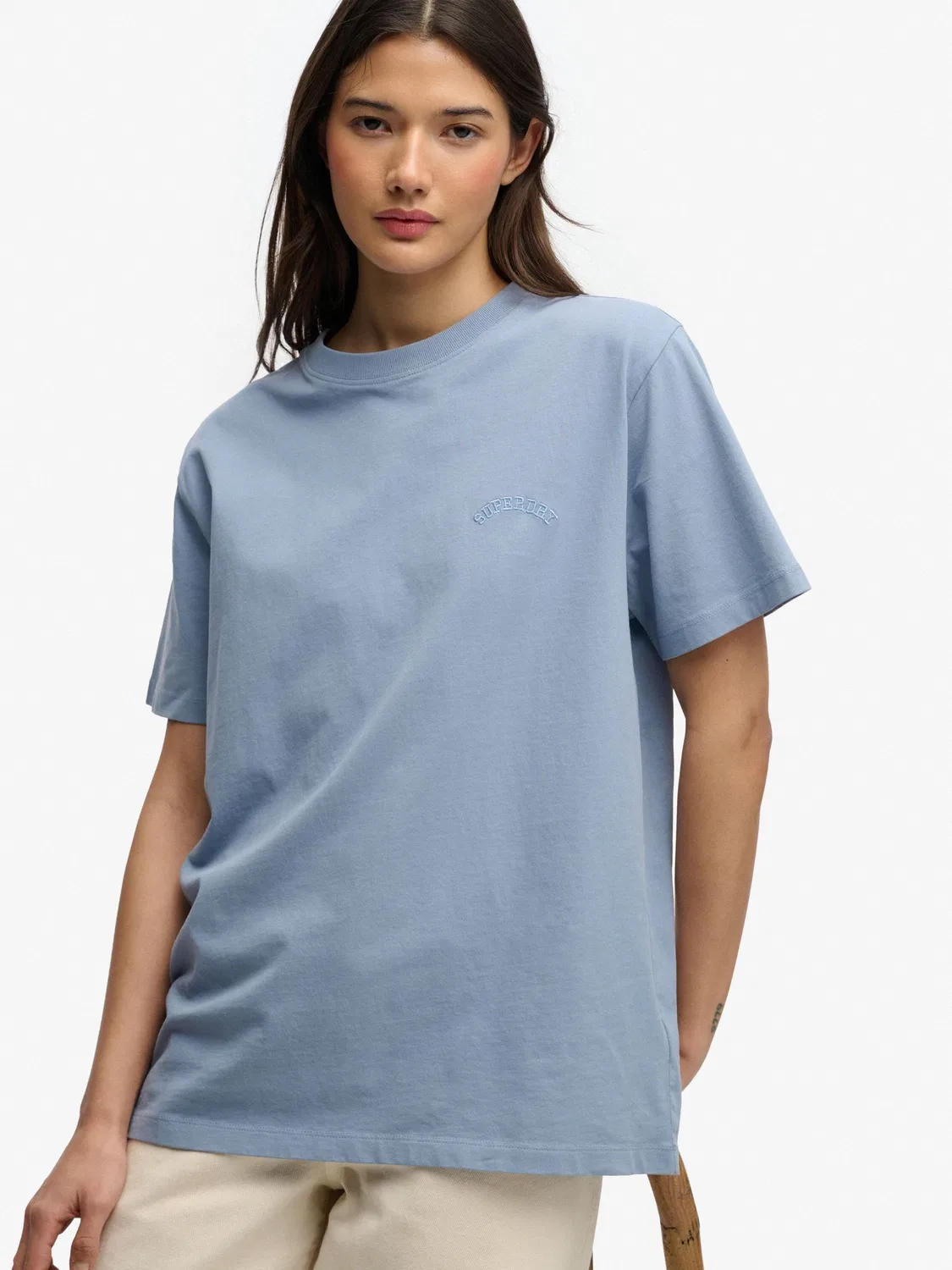 Футболка свободного кроя Essential Logo Loose Superdry, синяя