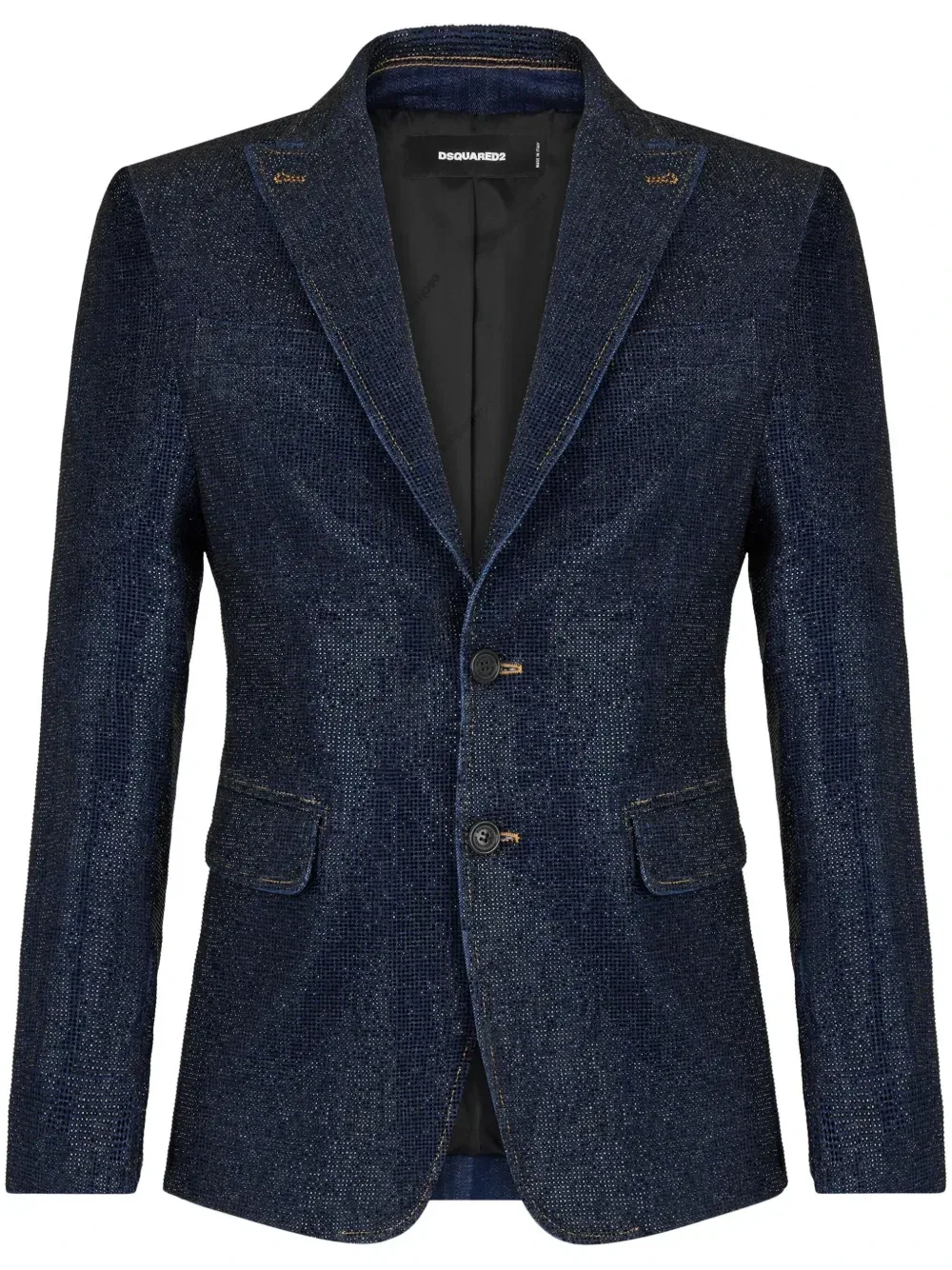 Однобортный пиджак из денима Dsquared2, синий