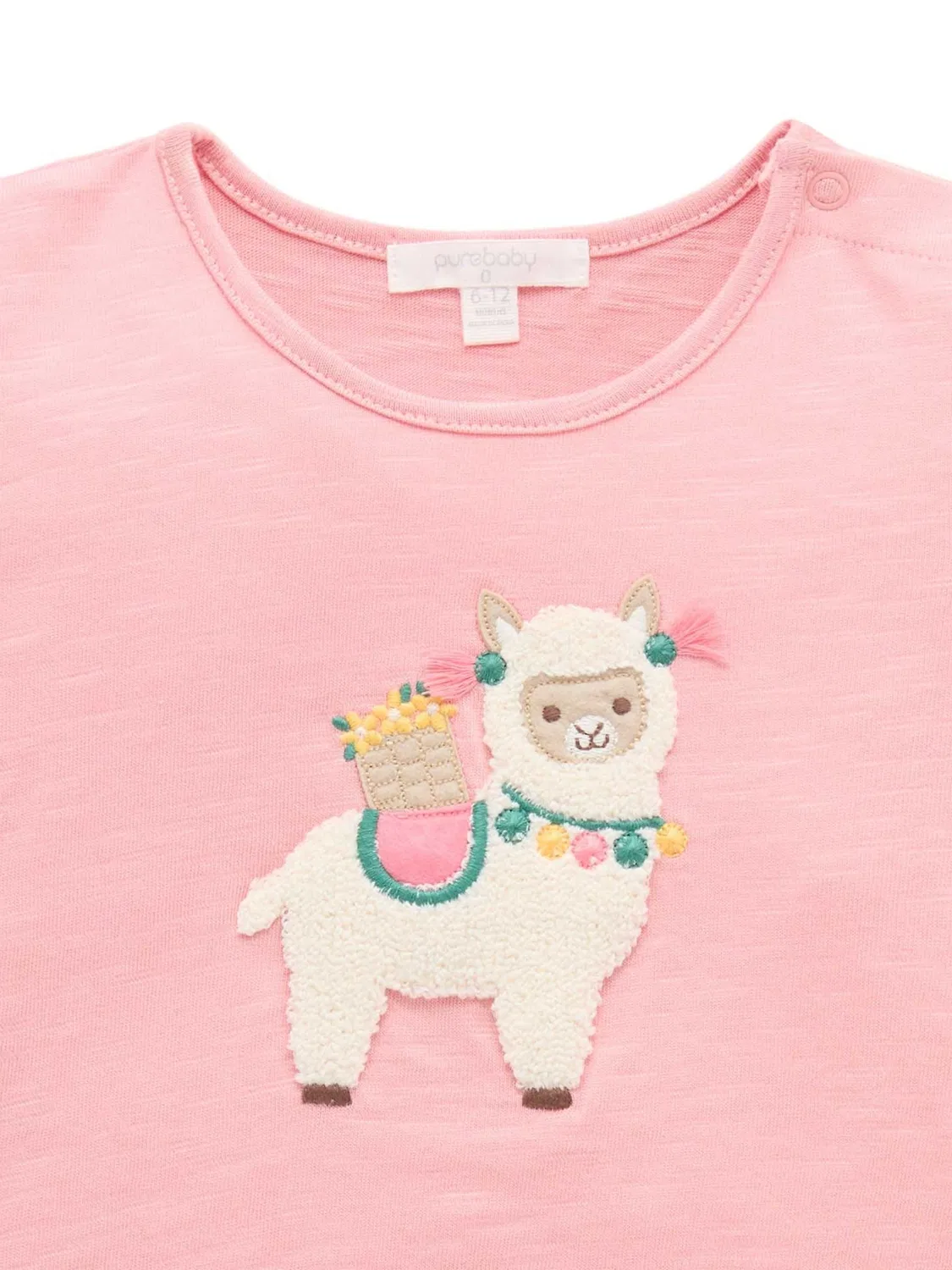 Комплект футболка с рюшами и шорты Purebaby, розовый — фото 4