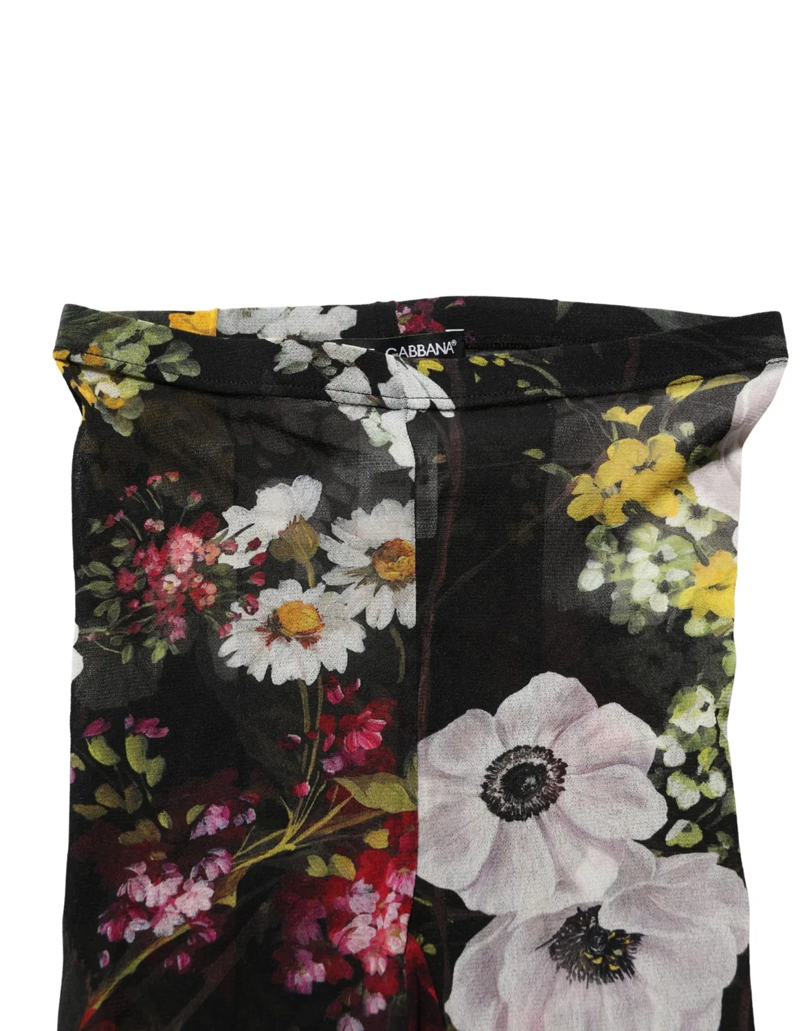 Женские плотные чулки с цветочным принтом Dolce & Gabbana, Black