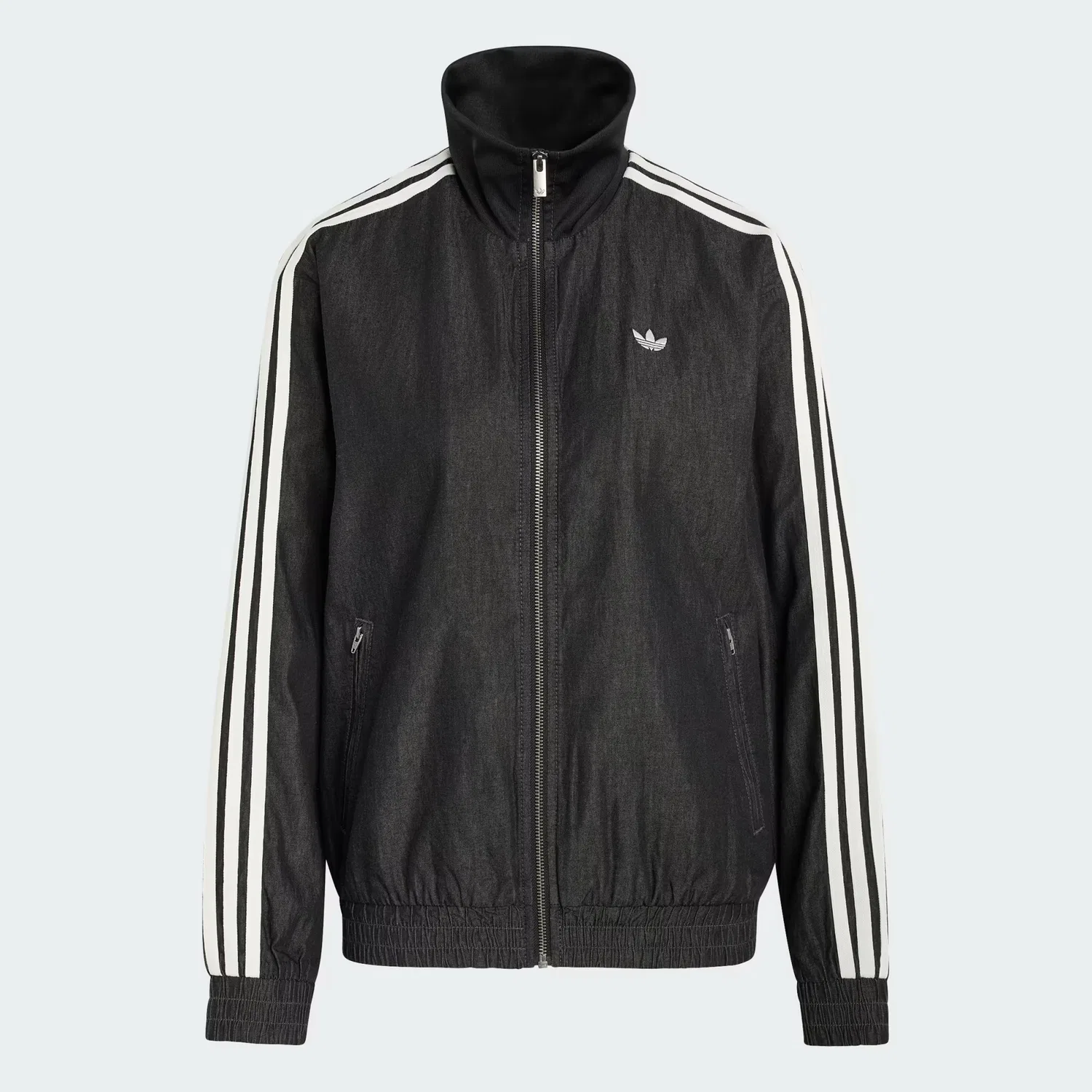 Женская спортивная куртка из денима Summer Glow Light Denim Firebird Adidas Originals, черный деним — фото 4