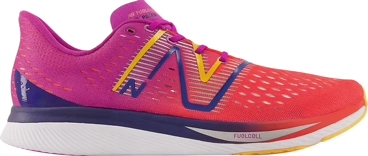 Кроссовки New Balance FuelCell SuperComp Pacer 2E Wide 'Electric Red Magenta Pop', красный — фото 2