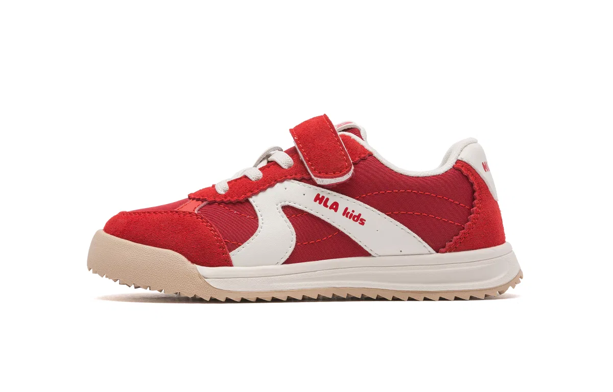 Детские кроссовки из искусственной кожи с текстилем HLA, White Red