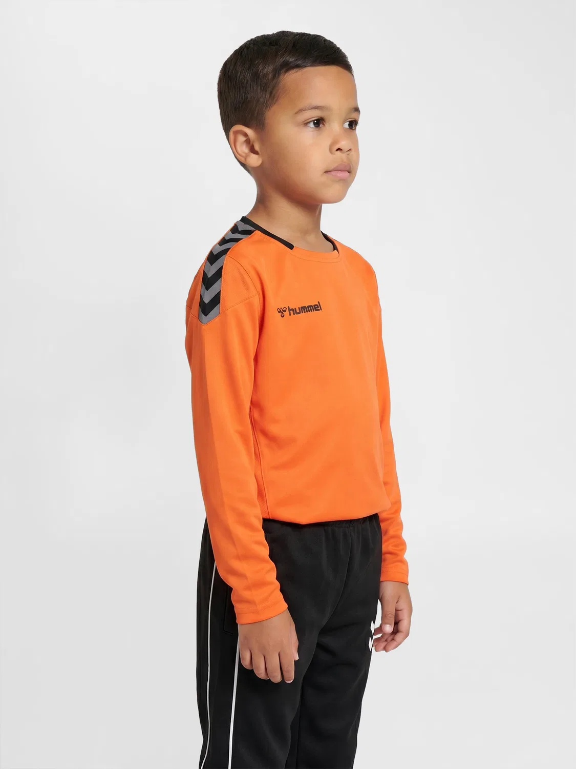 Детское лонгслив-трико с длинным рукавом Hmlauthentic Kids Poly Jersey, Hummel, Taupebeige / Schwarz