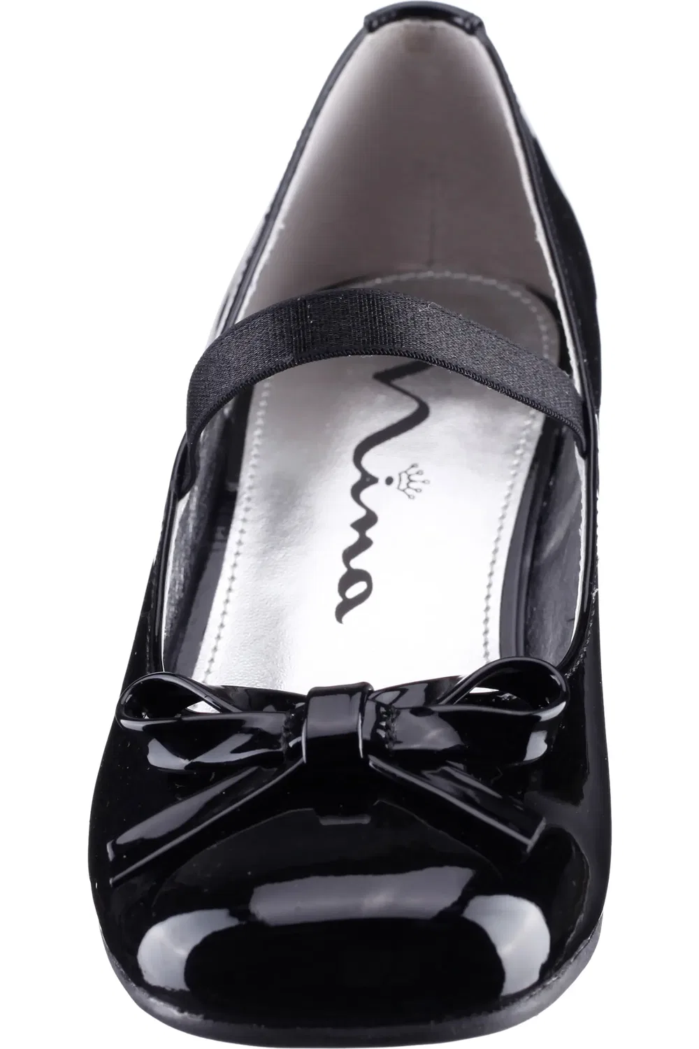 Детские туфли Мэри Джейн с блестящим бантом Bryonna Nina, Black Patent — фото 4