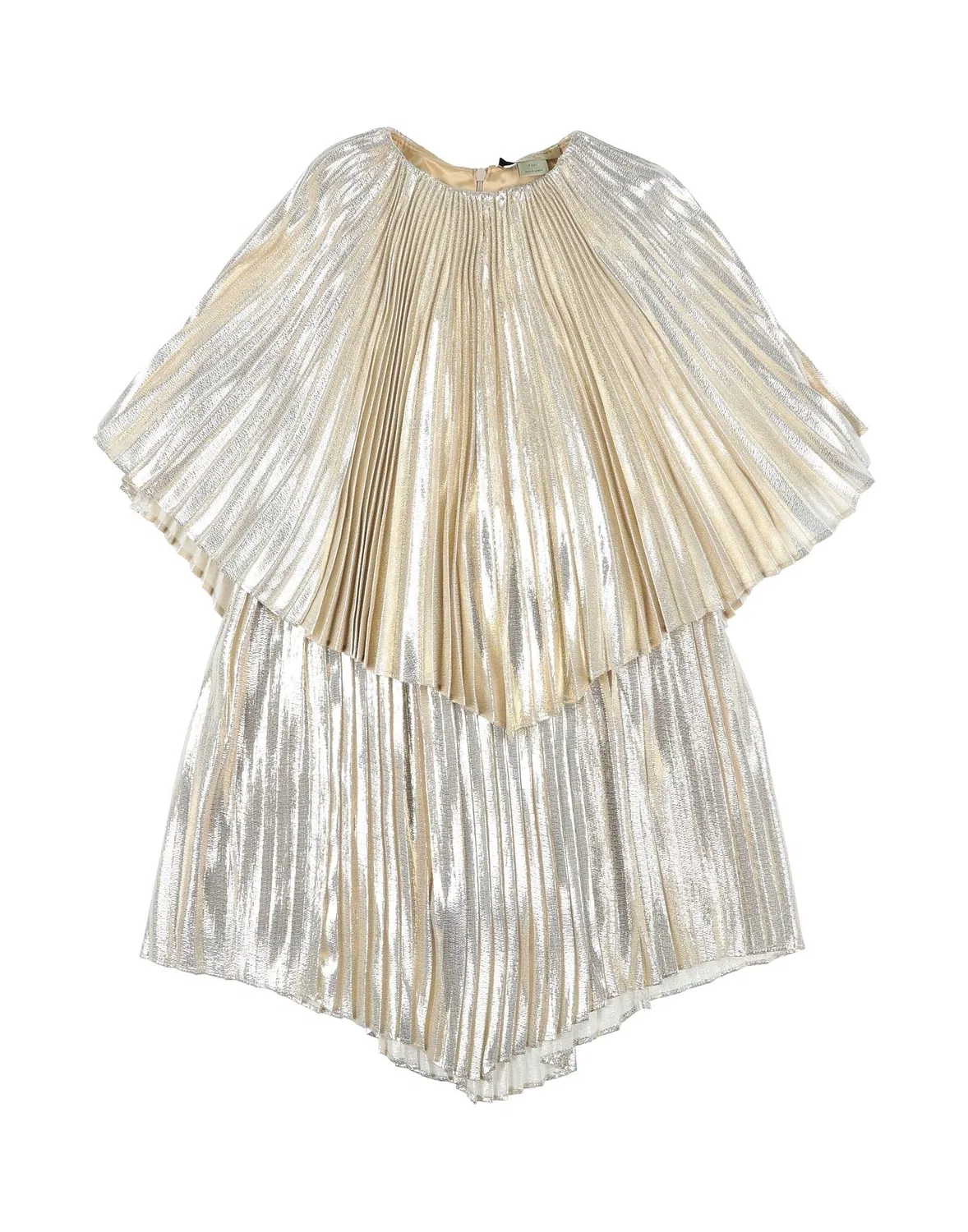 Детское платье для девочек из крепа с длинным рукавом Stella Mccartney Kids, золотой — фото 2