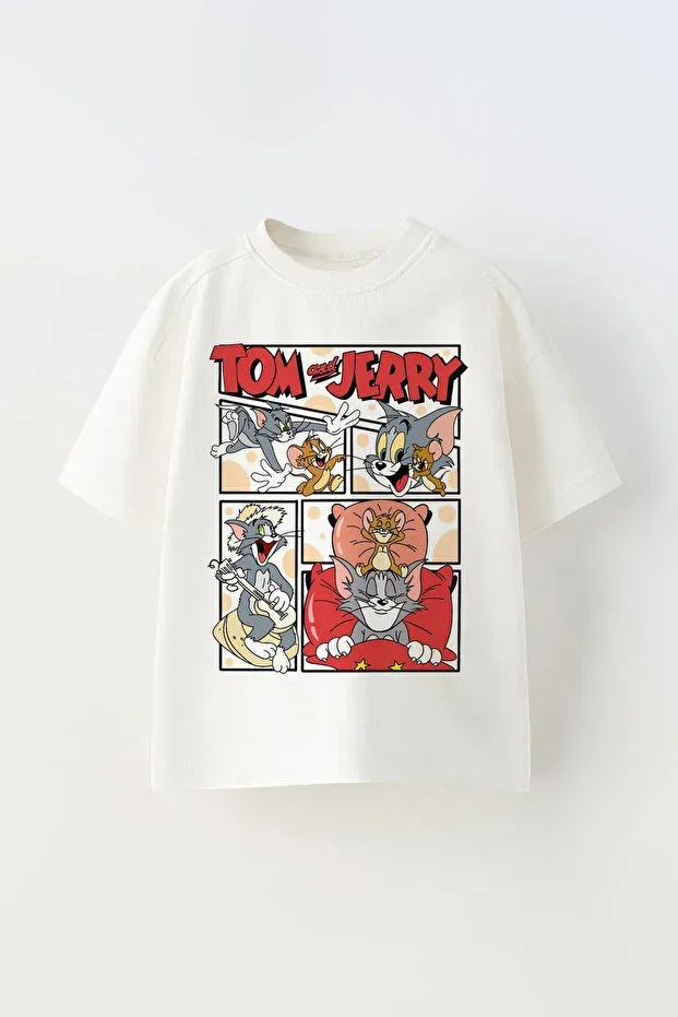 Детская футболка с принтом для мальчиков Tom and Jerry C.C.L. Coccolin Kids Baby Clup, White