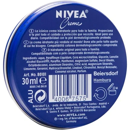 Лосьон увлажняющий для тела Nivea Cream Moisturizing Lotion, 30 мл