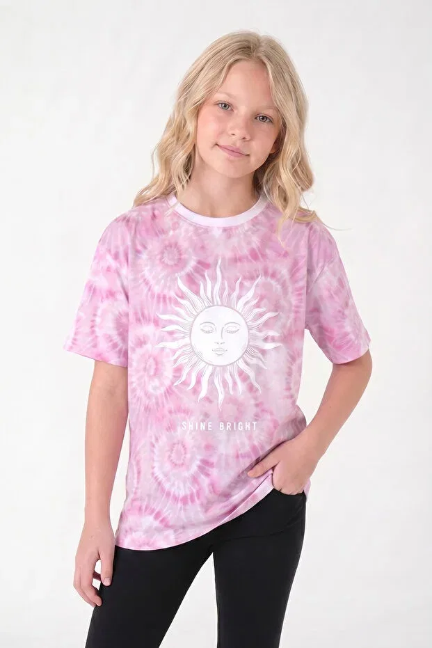 Детская футболка для девочек с принтом Oversize Kyron, Pink