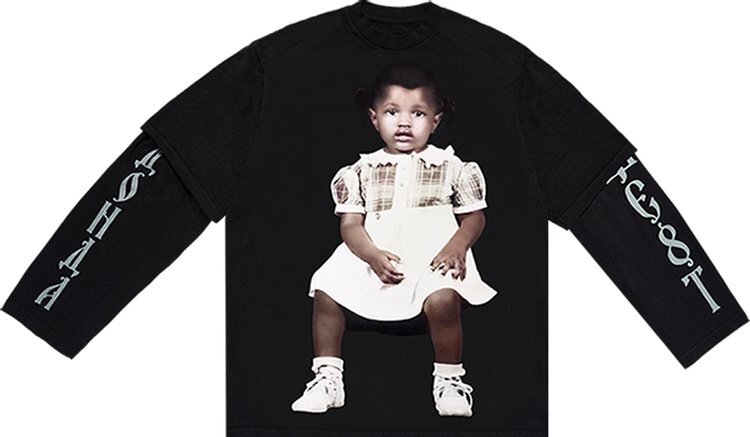 

Футболка Kanye West Donda Chicago Listening Party Double-Sleeve T-Shirt 'Black', черный
