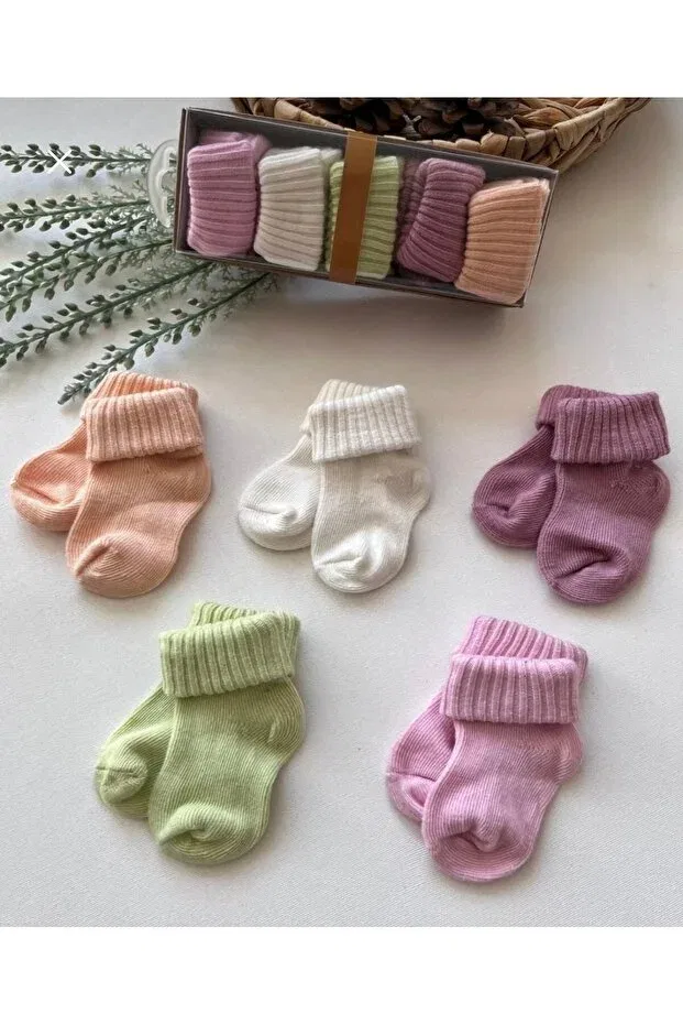 Детские носки для новорожденных хлопковые набор 5 шт Basics Canario, Multicolor