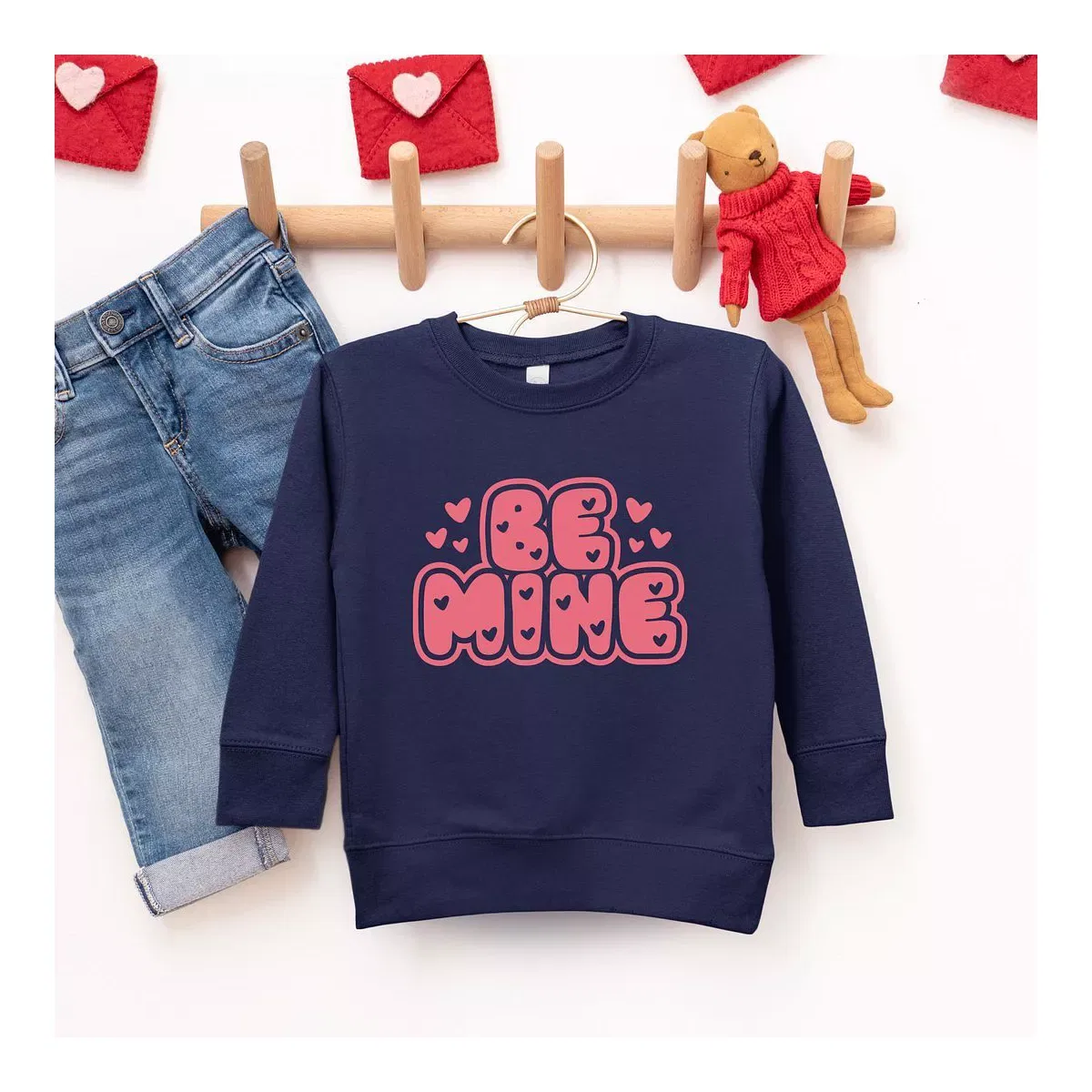 Детский свитшот с принтом Be Mine Bubble The Juniper Shop, Navy — фото 2
