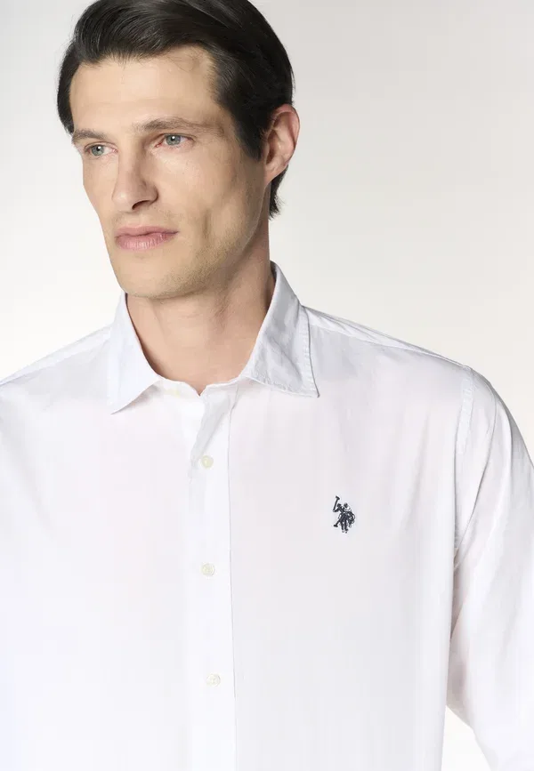 Рубашка хлопок с эластаном Shirt U.S. Polo Assn., белый — фото 4