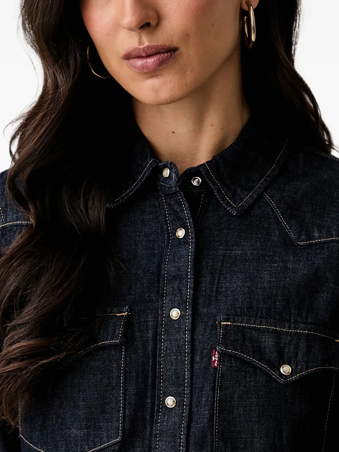 Джинсовая рубашка в стиле вестерн синяя Levi's, синий — фото 3