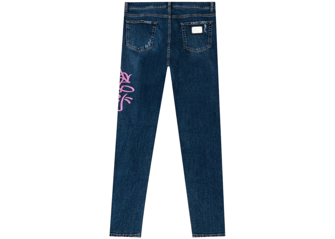 Мужские джинсы с принтом Graffiti Distressed Dolce & Gabbana, Blue — фото 2