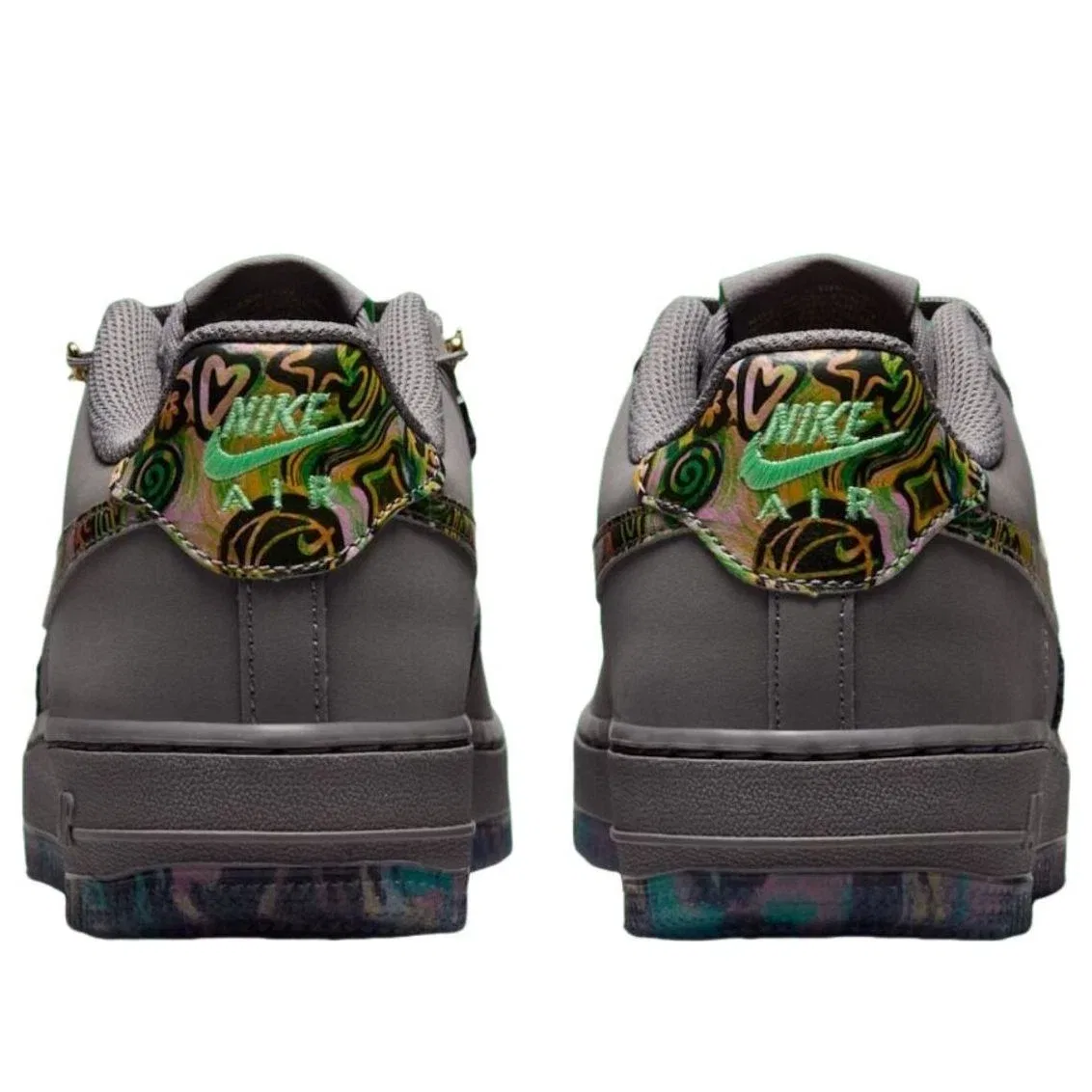 Детские кроссовки Nike Air Force 1 Low Pencil Point Illusion Green, серый — фото 4