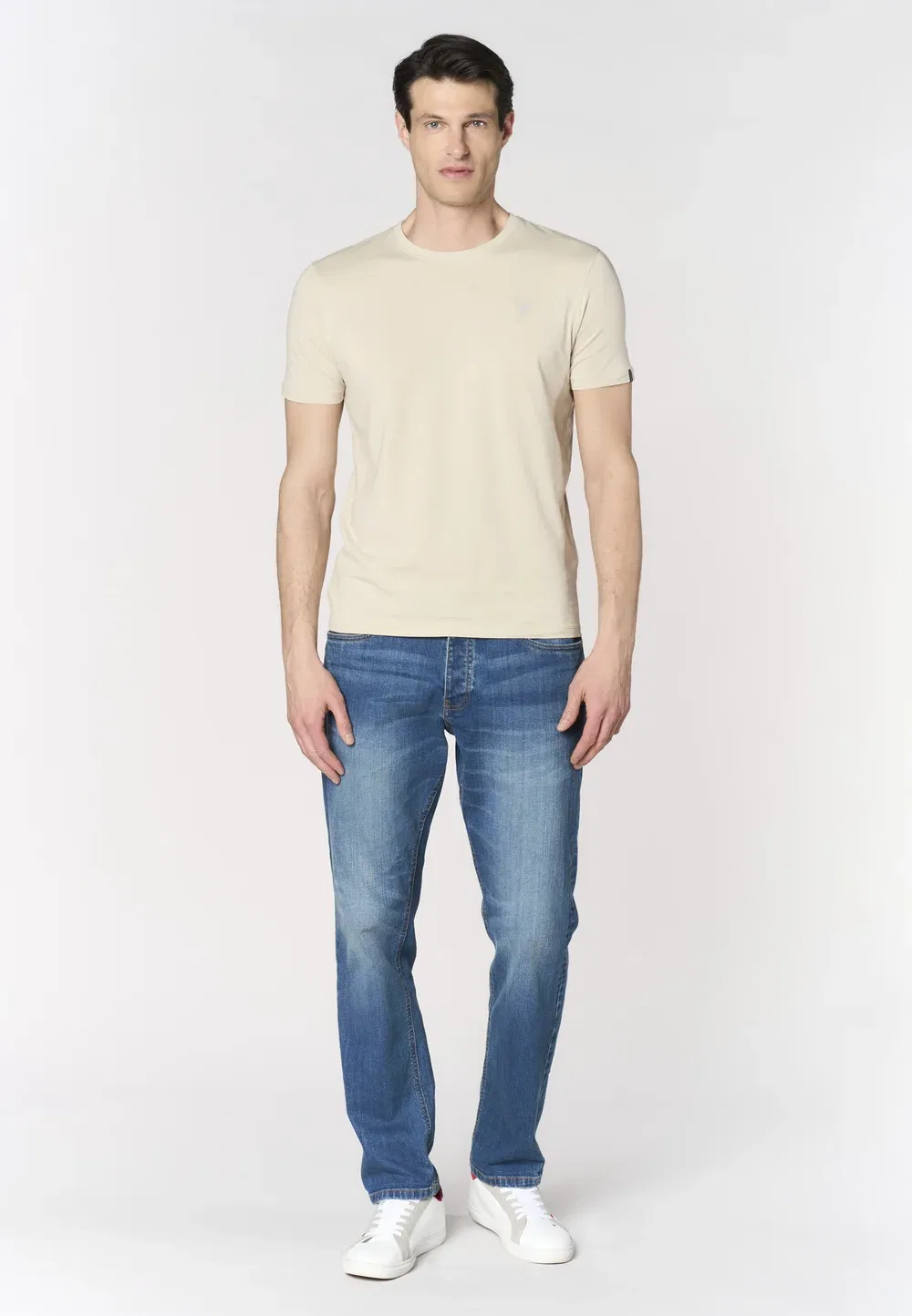 Простая футболка U.S. Polo Assn., Beige — фото 2