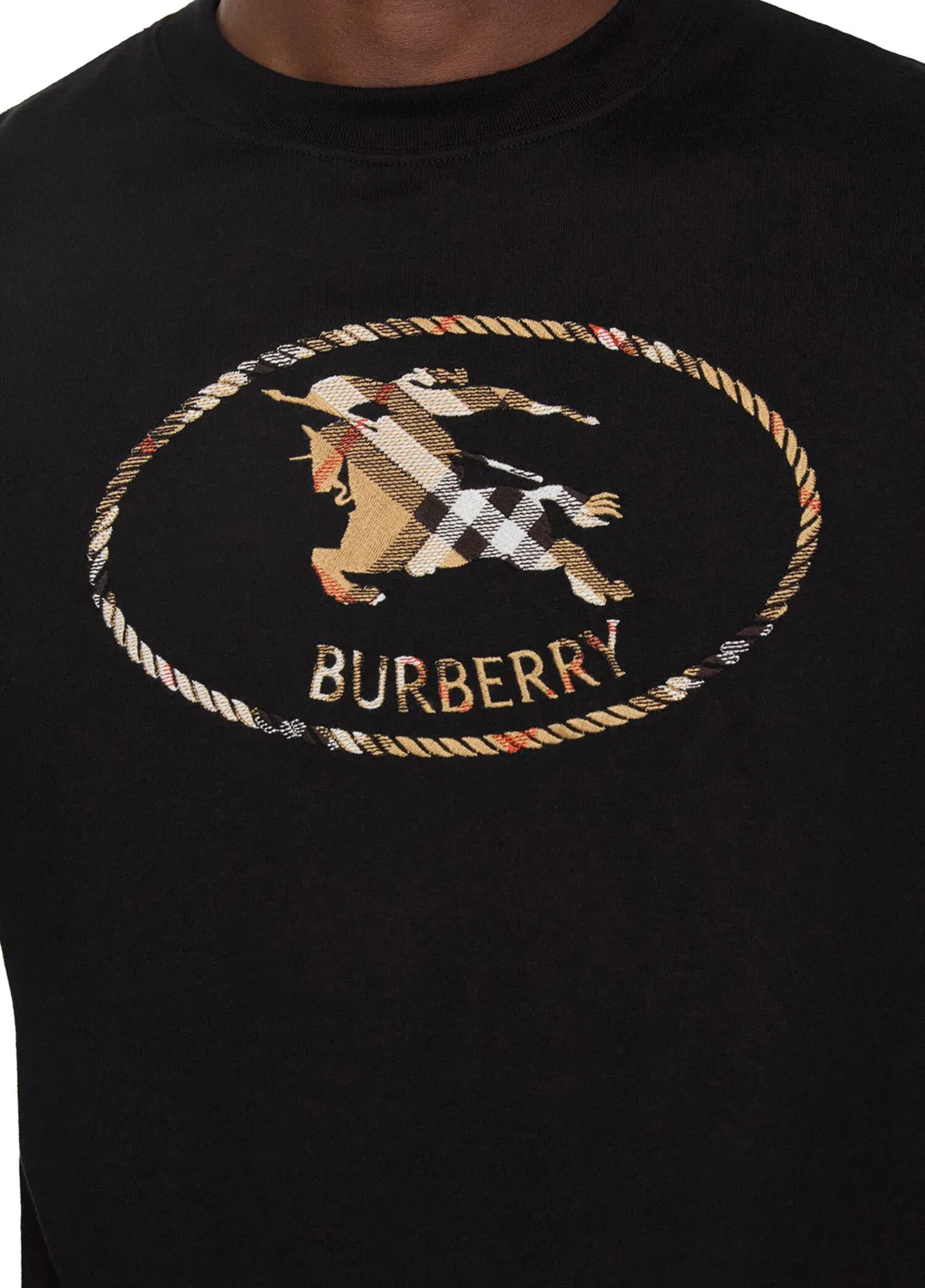 Футболка Burberry Check Knight Stamp, черный — фото 4