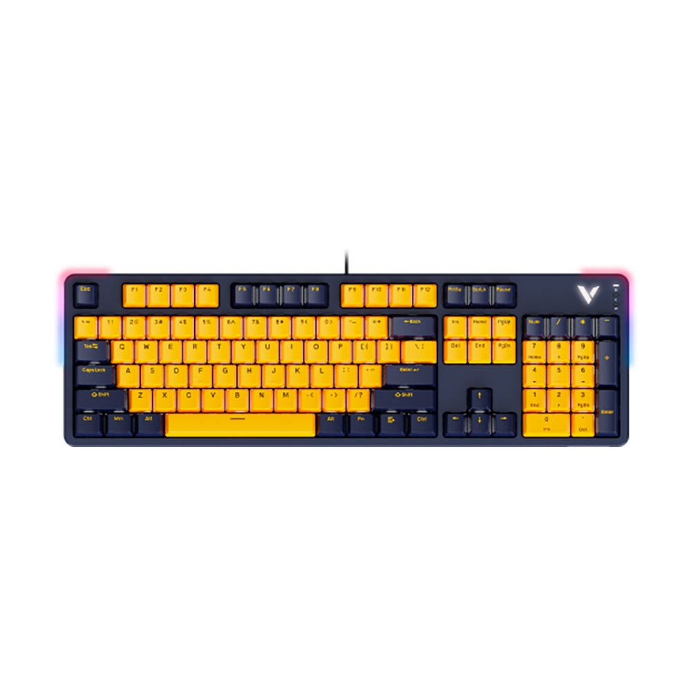 

Клавиатура игровая механическая беспроводная Rapoo V500PRO 2024, Silver Switch, жёлтый/синий, английская раскладка