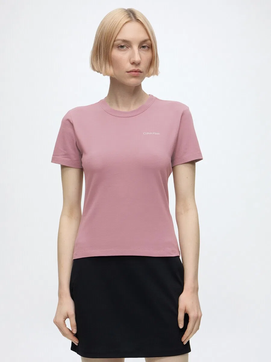 Футболка Calvin Klein пастельно-красного цвета — фото 2