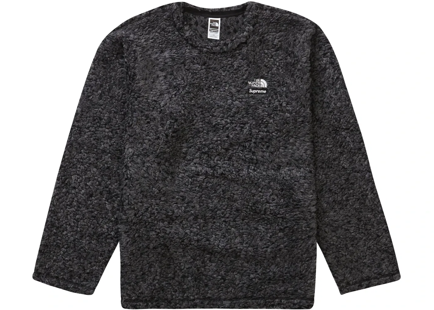 Мужская футболка с принтом Supreme The North Face High Pile Fleece L/S Top, Black