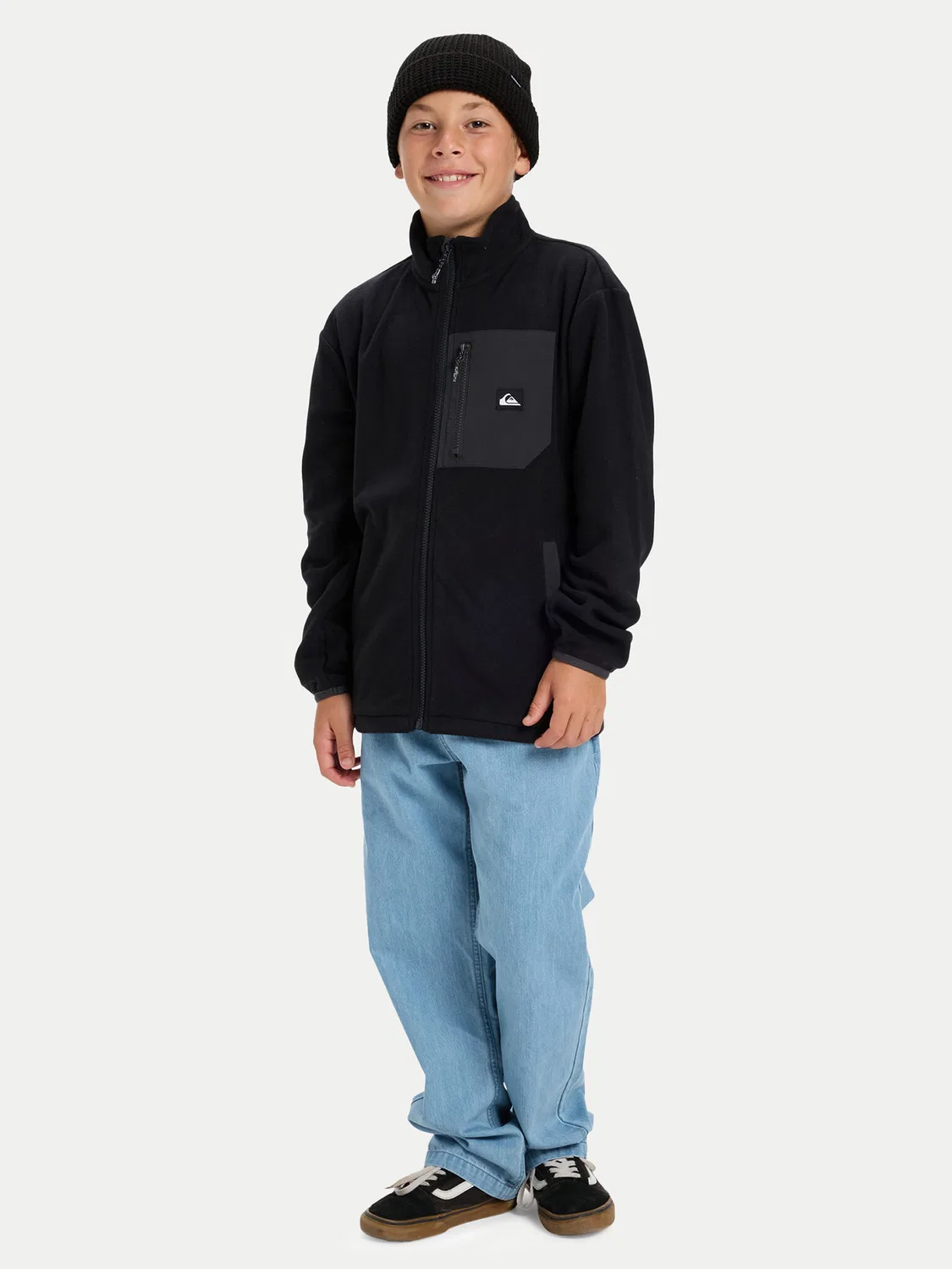 Флисовая куртка удобного кроя для мальчика Ice Fields Quiksilver, черный — фото 2