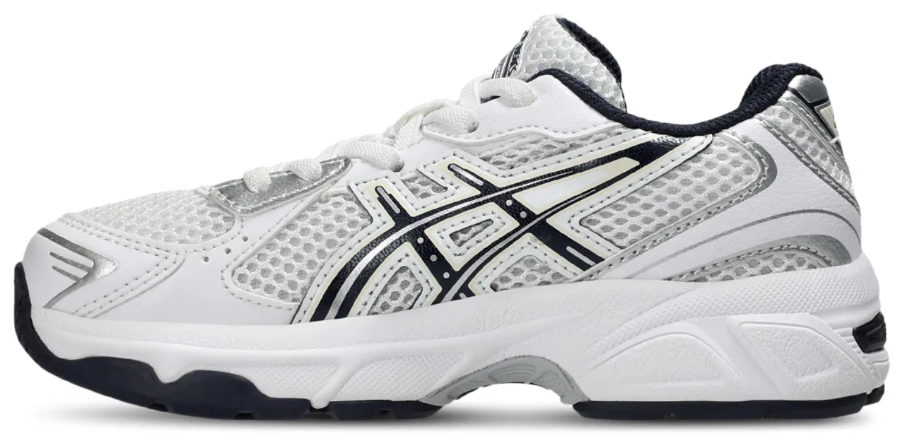 Кроссовки для девочек GEL-1130 ASICS, цвет Silver/Navy/White — фото 2
