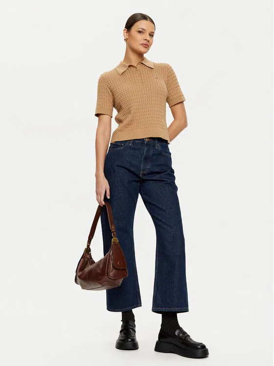 Поло regular fit Tommy Hilfiger, бежевый — фото 2