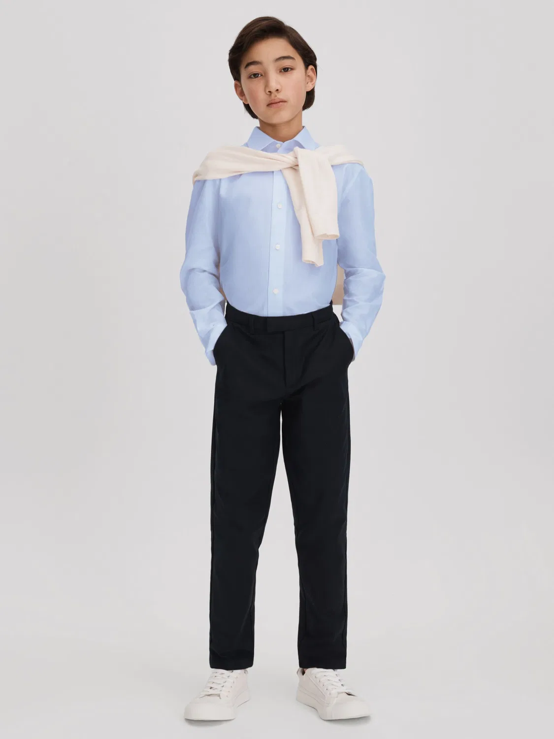 Рубашка Slim Fit из хлопка, Remote Reiss, Soft Blue