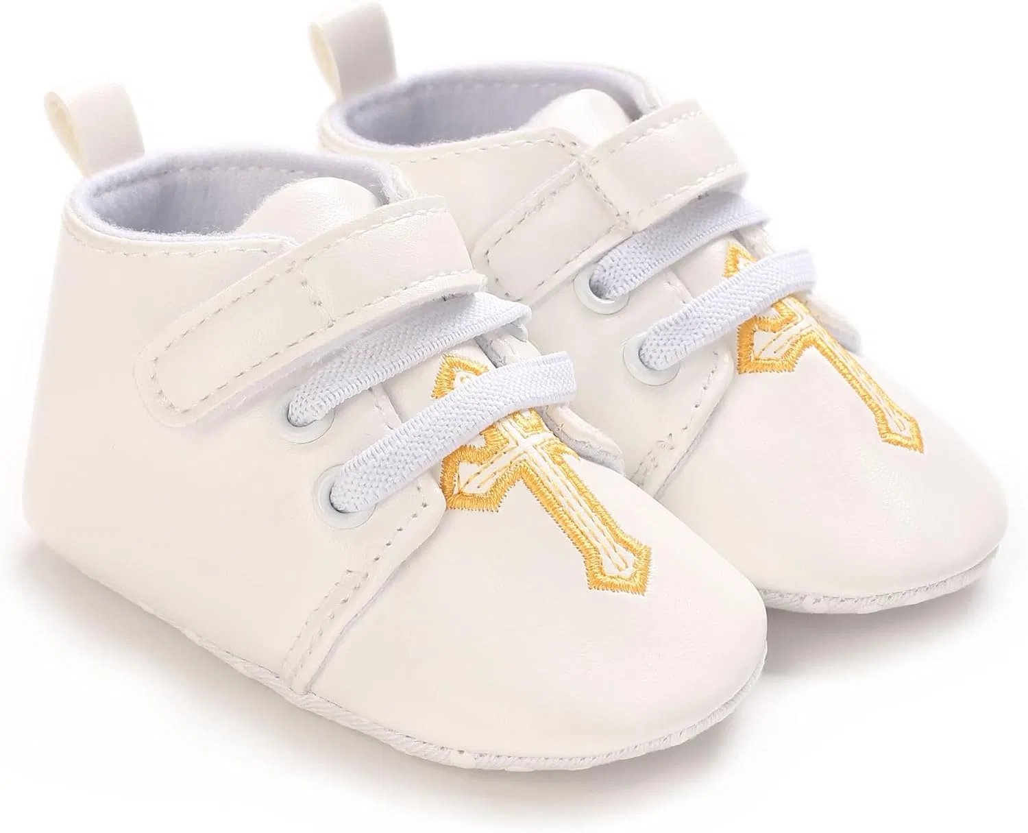 Детские кроссовки для мальчиков белые с принтом Purepips, White-Gold