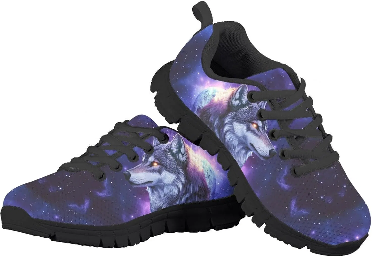 Детские кроссовки для бега с принтом NETILGEN, Galaxy Wolf — фото 4