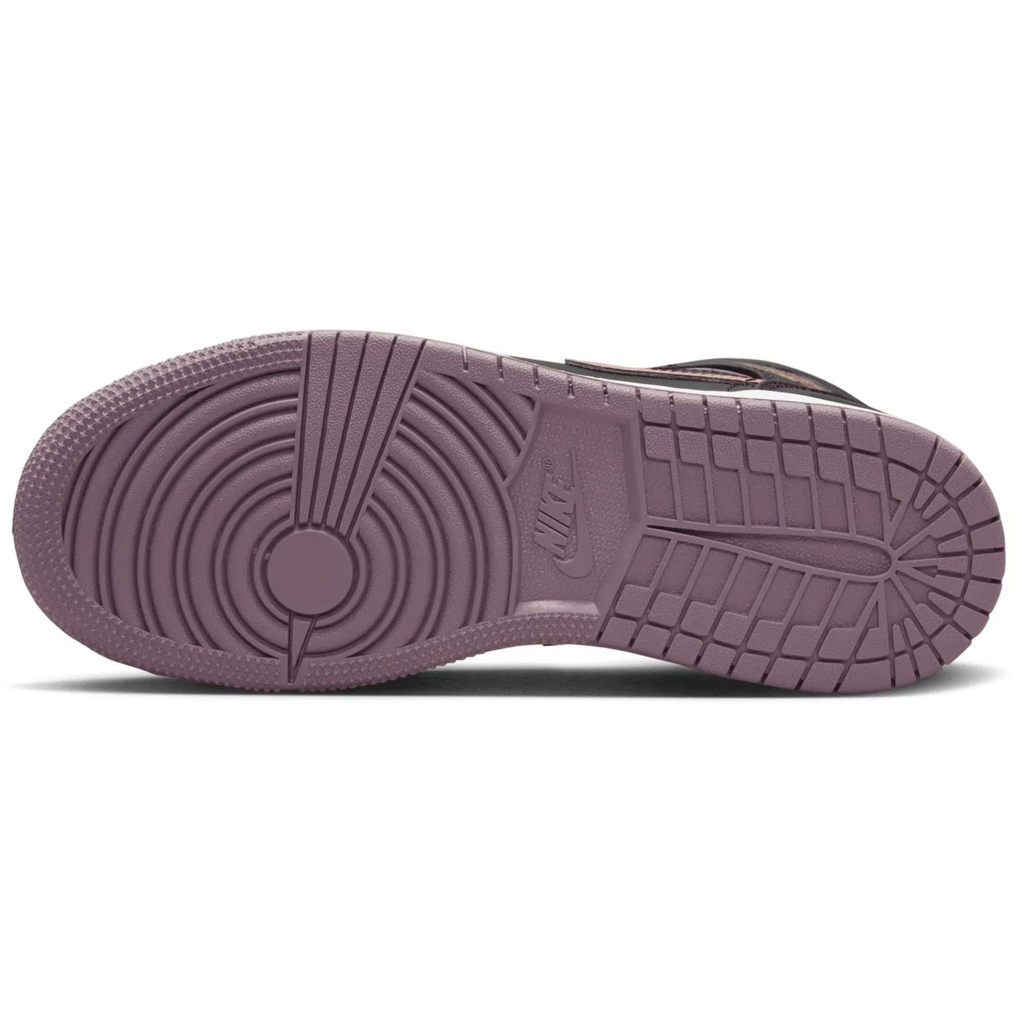 Детские кроссовки для мальчиков Air Jordan 1 Mid Se Big Kids Shoes NIKE, Black Sky J Mauve White Sky J Orange — фото 4