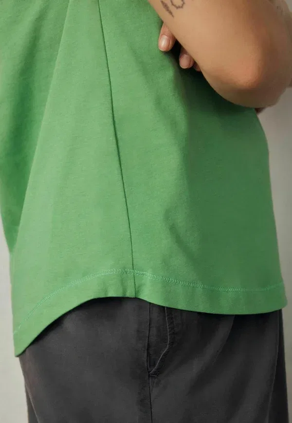Футболка хлопковая Regular fit - grown on cap sleeve t-shirt Next, green, зеленый — фото 3