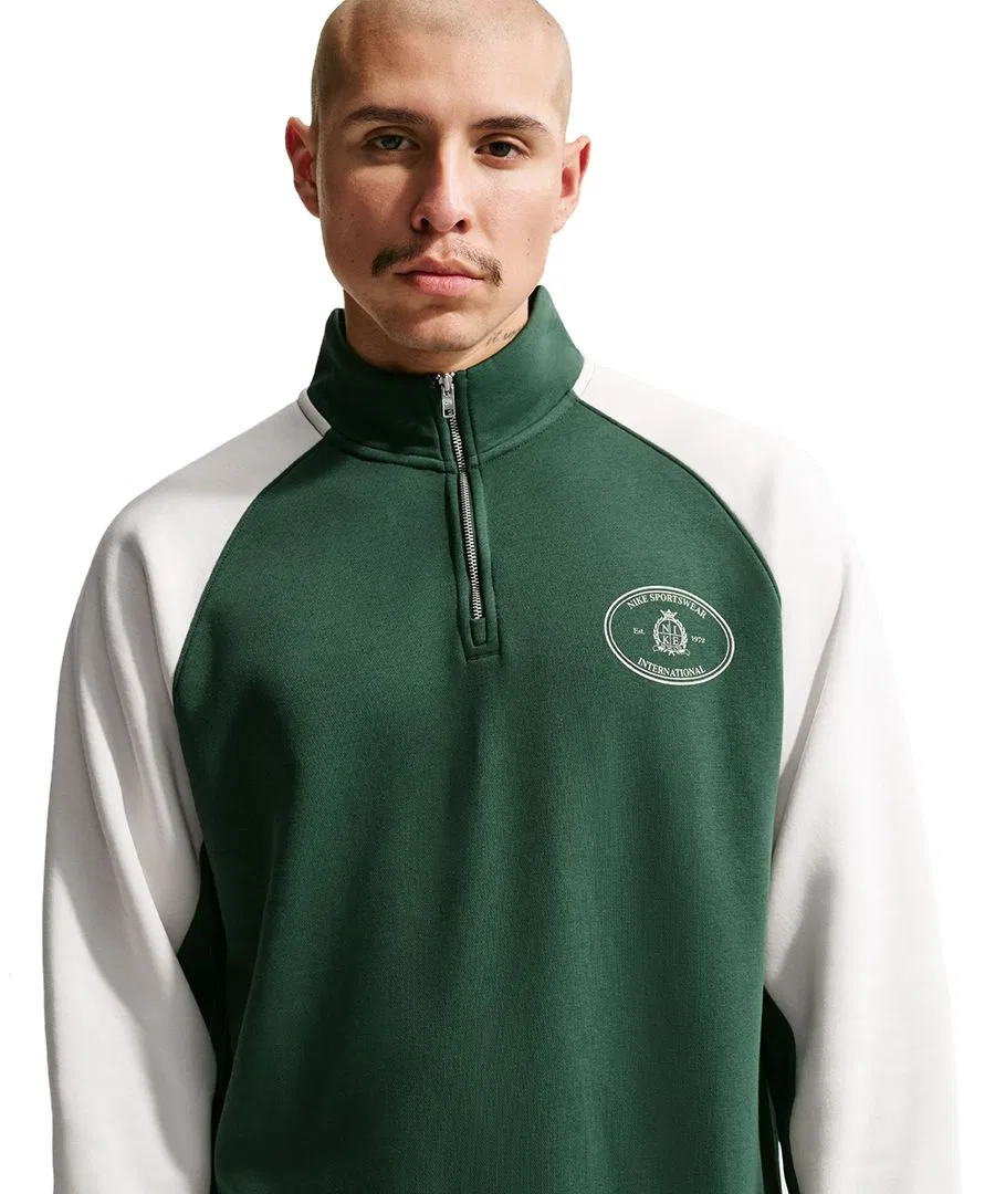 Мужской топ-полузастежка из флиса Nike Sportswear Club, Fir/Phantom — фото 2