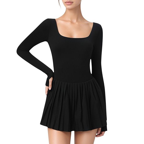 

Женское платье с длинным рукавом и плиссированной юбкой Anna-Kaci, Black