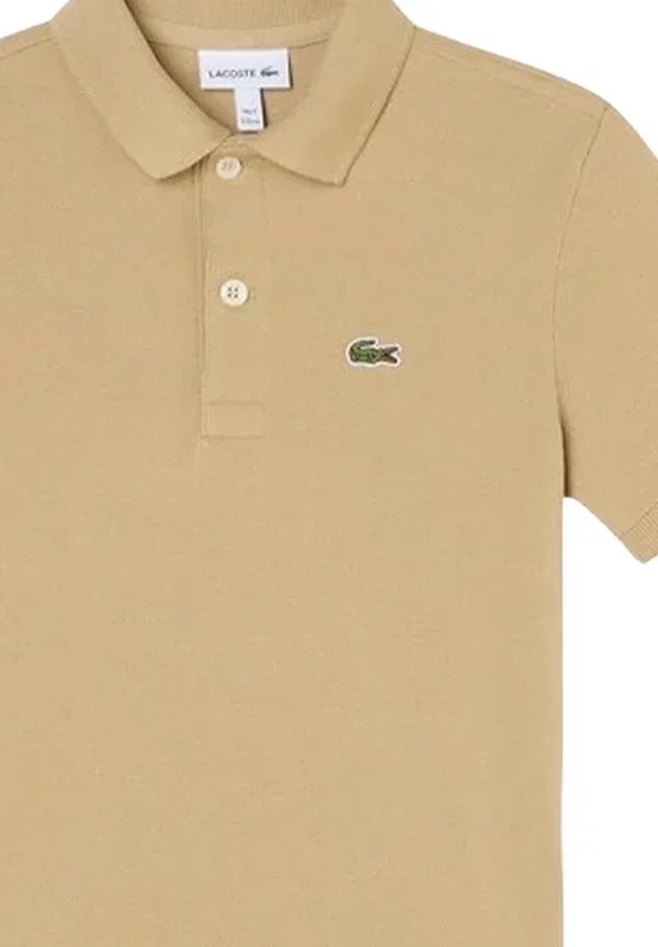 Детская рубашка поло Lacoste, бежевый — фото 3