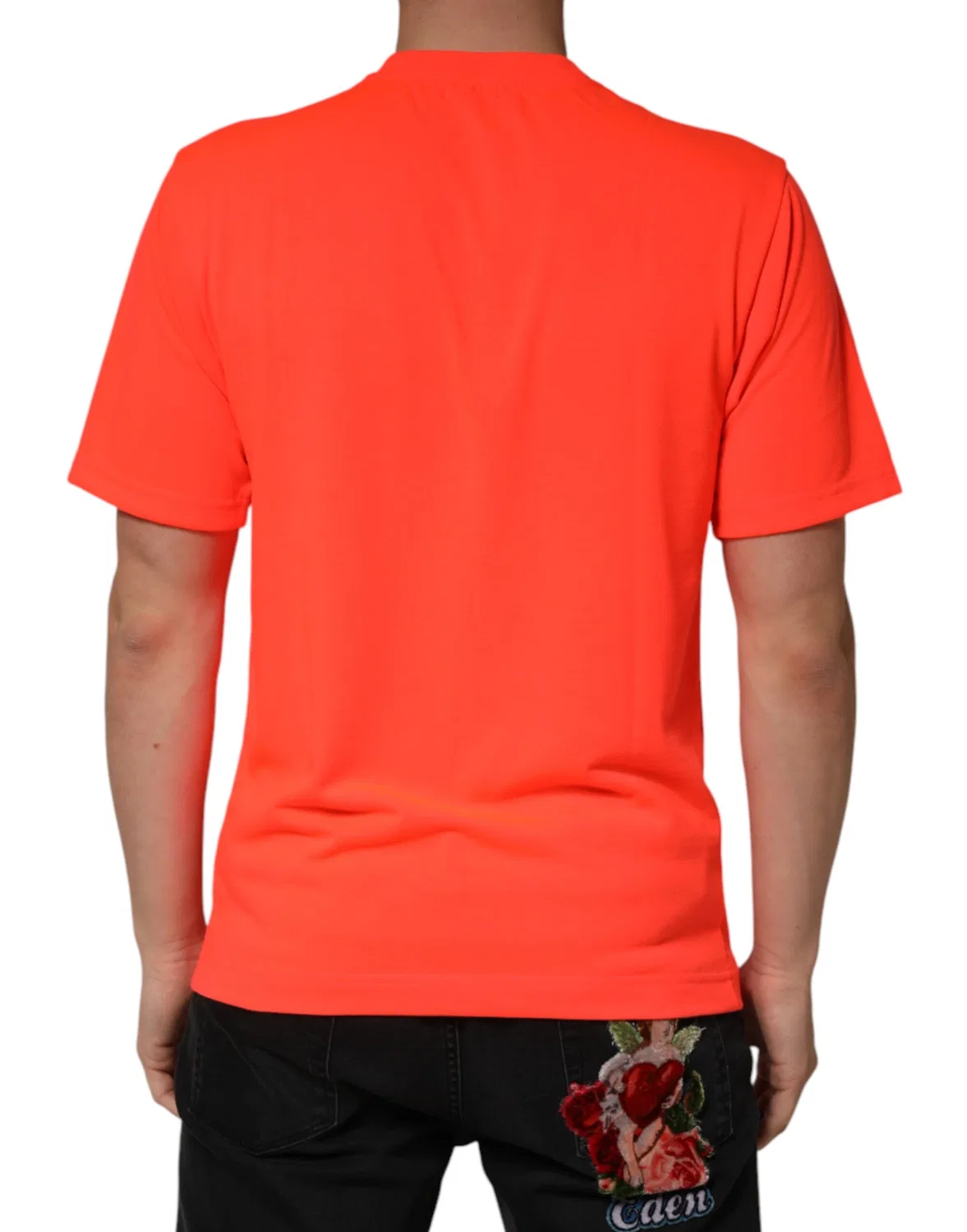 Мужская футболка с коротким рукавом Crew Neck Dolce & Gabbana, Neon Orange — фото 4