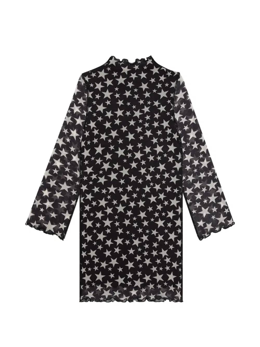 Платье из сетчатой ткани с принтом в виде звезд Stella McCartney Kids, черный — фото 2