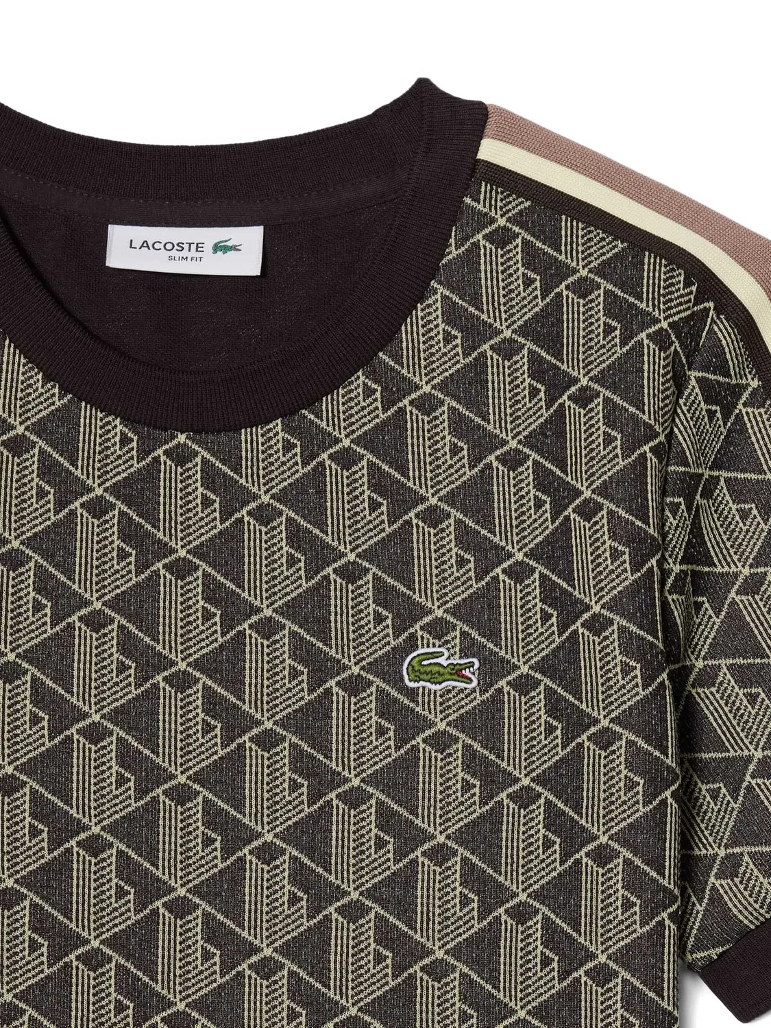 Футболка с монограммой, коричневая Lacoste, коричневый — фото 2