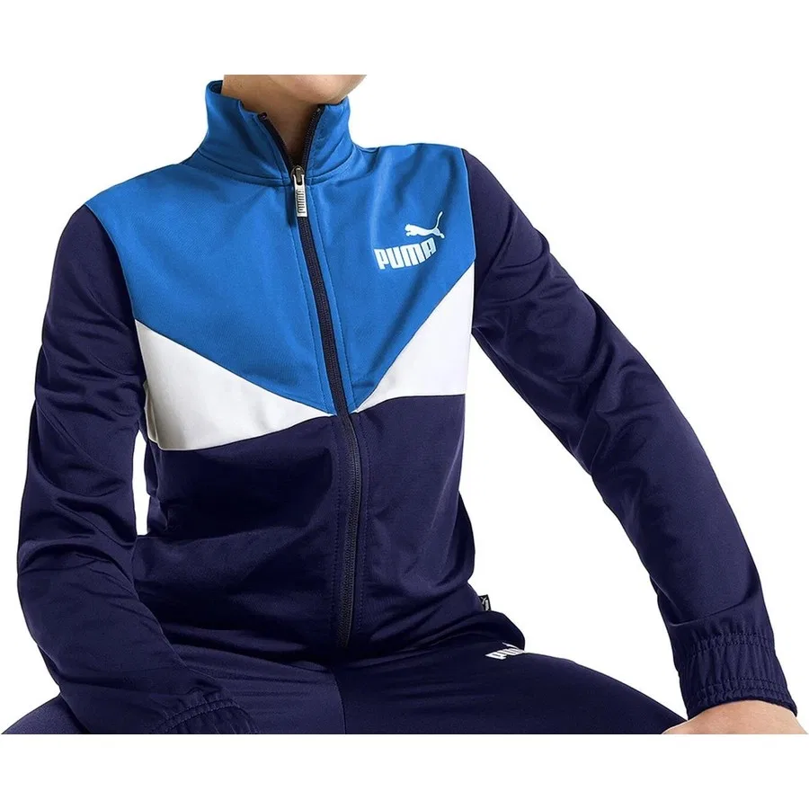Детский спортивный костюм из полиэстера с цветными вставками Puma, Синий — фото 2